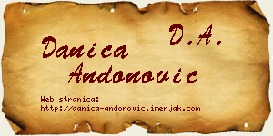 Danica Andonović vizit kartica